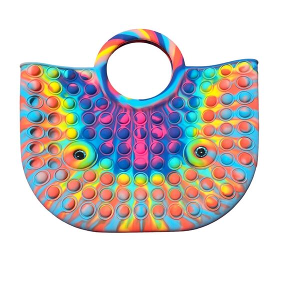 Rainbow Fidget Fashion Bag Fidget Purse Tote Bubble Pop handbag Alexis Greenberg - Picture 4 of 10
